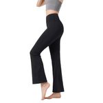 flintronic Bootcut Yoga Pants for Women, Ladies Stretch Bootleg Trousers, High Waist Flared Leggings with Pockets, Tummy Control Work Pants for Work, Sports and Casual