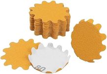 2" Diameter Flex Edge Gold Hook and Loop Wavy Sanding Disc Single Grit 25 Pack for Hand Drill Mounted Sanding Pads and Manual Bowl Sanders 80 Grit