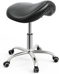 CyyKcc Saddle Stool on Wheels, Heig