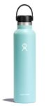 HYDRO FLASK - Water Bottle 709 ml (24 oz) - Vacuum Insulated Stainless Steel Water Bottle with Leak Proof Flex Cap and Powder Coat - BPA-Free - Standard Mouth - Dew