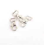 Croatia 06 Pack - Premium Metal Lobster Claw Clasps - 12 MM (Heavy) Wide - D Ring - 360 Swivel Trigger Snap Hooks by Specialist ID (Silver)