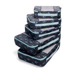 TravelWise Luggage, Navy Airplanes, 1 Small, 2 Medium, 2 Large, Packing Cubes