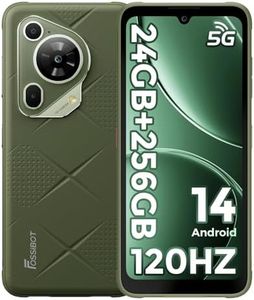 FOSSIBOT F112 Pro 5G Rugged Smartphone Unlocked, 24GB+256GB/1TB Android 14 Rugged Phone, 7150mAh Battery Cell Phone, 6.88'' Display, 50MP+16MP Camera, Dual SIM 5G Unlocked Phone (Green)