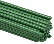 Woodside Green Garden Plant Stakes, Coated Steel Shrub/Vine Support Spikes, Pack of 50, 11mm x 90cm