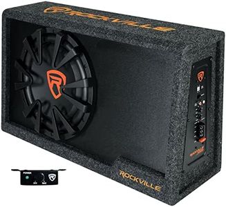 Rockville RVS12A 12" Slim Vented Powered Car Subwoofer Enclosure, 1400 Watts Black