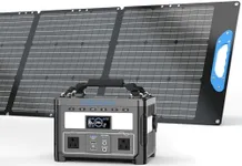 ENERNOVA Solar Generator ETA, 600W LiFePO4 Portable Power Station with 200W Solar Panel, 2 * 600W (1200W Surge) AC Outlets, LiFePO4 Battery for Camping, RV, Outdoors, Off-Grid