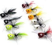 Fly Fishing Poppers, Topwater Fishing Lures Bass Crappie Bluegill Sunfish Panfish Trout Salmon Perch Steelhead Flies for Fly Fishing Bass Panfish Bluegill Trout Salmon