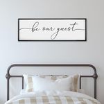 Be Our Guest Framed Wall Sign For Farmhouse Home Decor Bedroom Wall Decor Above Bed Guest Room Decor Wall Art Living Room Decor (36x12 inch, Black)