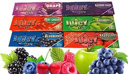 Bundle Pack Juicy Jay's Flavoured Rolling Papers - Very Cherry, Blueberry, Grape, Blackberry Brandy, Green Apple, Raspberry - 1 pack each - 6 packs total