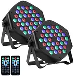 LUNSY RGB Stage Lighting 2Pack, 36LED Dj Par Lights, Uplighting for Events, Sound Activated, Remote and DMX Control, for Wedding, Party, Concert, Festival