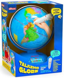 Little Experimenter Interactive 9” Globes for Kids, Globe & Wireless Smart Pen, Gifts for Kids, STEM Educational Toys, Talking World Map, 8 Year old Boy Coolest Gifts for Boys & Girls Ages 8 9 10 11 12 Years Old