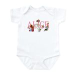 CafePress - Alice & Friends in Wonderland Infant Bodysuit - Cute Infant Bodysuit Baby Romper Cloud White