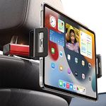 FKU Car Back Seat Headrest Mobile Mount Holder, [ Double Extendable Stick ] 360 Degree Rotation iPad Car Holder Back Seat for Tablets,and More 4.7-12.9" Devices, Headrest Posts Width 1.6-6.9"