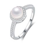 Pearl Rings for Women White Pearl Rings Dainty Open Rings Gold Adjustable Rings Jewelry Gift