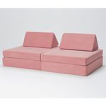 Kiddie Couch Modular Kids Play Couch, Endless Configurations, Great for Forts and Imaginative Play (Blush Pink)