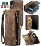 Leather Wallet Case Flip Magnetic Detachable Case Flip Card Slots for iPhone XR