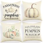 Ogiselestyle Fall Pumpkin Pillow Covers with Pillow Quotes 18 x 18 Inch Home Decorative Farmhouse Thanksgiving Autumn Cushion Case for Sofa Couch Housewarming Gifts Family Room Décor