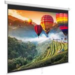 PYLE-HOME PRJSM9406 Universal 84-inch Roll-Down Pull-Down Projection Screen, 50.3 x 67.3-Inch, Matte White