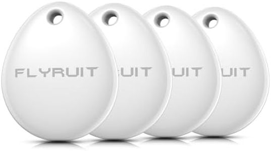 Air Tracker Tags-4 Pack for Apple Find My (iOS Only), Official MFi Certified, Smart Bluetooth Key Finder, Tracking Device for iPhone, Mini Finder Locator for Luggage, Backpack, Wallet, Bags, eBike