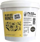 Black Bee Honey - Pure British Summer Raw Honey, Runny with a Rich Heady Floral Flavour, Unprocessed, Single Source from Hive to Jar, Never Blended - Delicious on Toast, Soothing in Drinks, 1Kg Tub