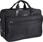 McKlein 73985 USA Walton 17" Nylon Expandable Double Compartment Laptop Briefcase W/Removable Sleeve Black