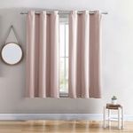 Cathay Home Room Darkening Blackout Thermal Insulated Energy Saving Grommet Curtain/Drape Window Treatment for Living Room/Bedroom - Single Panel (40-inch Wide by 63-inch Long, Blush)