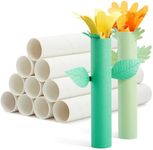 Genie Crafts 12 Pack White Cardboard Tubes for Crafts, Empty Paper Towels Rolls for DIY Art Projects (1.7 x 10 Inches)