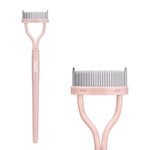 Eyelash Separator Eyelash Comb Lash Separator Tool MSQ Mascara Brush Eyelash Brush Separator Mascara Comb Arc Designed Mascara Applicator With Cover Naked Pink (1PCS)