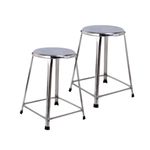 Lifetime Stools 24 inch Stainless Steel Stool for Sitting, Round Shape - Home,Doctor,Medical Stool/Salon Stool/Warehouse Stool/Garage Stool/Multipurpose Stool (Pack of 2)