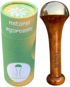 Inuvik Kansa Wand Face, Body & Foot Massager Foot Massager With Wooden Handle For Detoxification And Deep Relaxation (BRONZE SIZE: 4.5 CM)