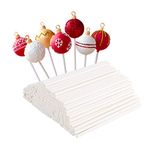 Lollipop Sticks, 4 Inches Cake Pop Sticks Paper Sticks for Cakepop, Lollipop, Hard Candy, Candy Apples, Rainbow Candy, Chocolate,White 100 Pcs