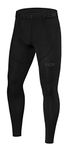 TCA Men's and Boys' Pro Performance Compression Leggings Thermal Base Layer Tights - Black Stealth, M