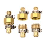 cozyou Brass 5/8" Garden Hose Repair Mender Male Female Connector with Stainless Clamp 3 Sets