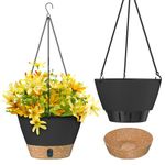 ZMTECH Hanging Planters for Indoor Plants Set of 2 Self Watering Hanging Pots Hanging Baskets Hanging Flower Pots for Outdoor Hanging Plants(10 Inch, Gray)