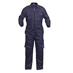 Work Wear Men's Overalls Boiler Suit Coveralls Garage Overalls Mechanics Boilersuit 4 Colours (XL, NAVY BLUE)