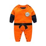 Sxkayxr Cartoon Newborn Baby Boys Girls Romper Goku-Inspired Infant Outfit Jumpsuit Clothes