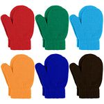 URATOT 6 Toddler Knitted Mittens Magic Stretch Gloves Winter Warm Knitted Soft Baby Mittens