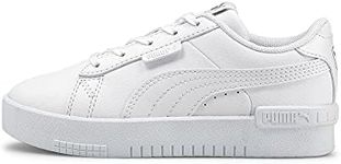 PUMA Women's Jada Pre-School Sneaker, White/White/Silver, US 11