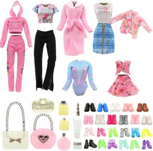 Miunana 2 Vestiti + 2 Abiti + 2 Pantaloni + 2 Costumi Da Bagno + 10 PCS Scarpe + 9 Accessori Per 30 CM 11.5 Pollici Bambola