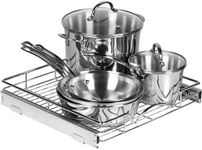 Pull-Out Shelves for Cabinets - Heavy Metal with 5 Year Limited Warranty, Slide-Out Drawer - for Pantry or Cabinet Perfect for Pots, Pans etc. 17" W x 17" D x 3.15" H Requires at Least 18¼ Opening