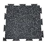 Rubber King 10 Piece Interlocking Rubber Tiles 19" x 19" x 6mm - Performance Fitness Flooring, 23.5sq ft (Grey)