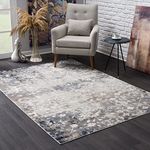 Rug Branch Havana 5' x 7' (5'3" X 7'7") Abstract Indoor Area Rug, Contemporary, Blue Navy - Living Room, Bedroom, Dining Room, and Kitchen