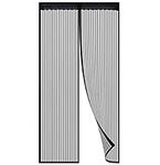 KAHEIGN 90 x 210CM Magnetic Door Screen Fly Insect Screen Mesh Door Curtain Top-to-Bottom Seal Shuts Automatically Easy to Install Without Drilling (Black)