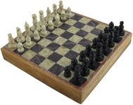 Shalinindia Rajasthan Stone Art Unique Chess Sets and Board -Indian Handmade Unique Gifts -Size 10X10 Inches