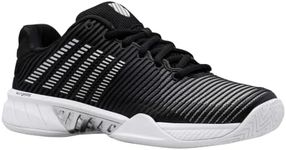 K-Swiss Women's Hypercourt Express 2 Tennis Shoe, Black/White/Silver, 8.5 M