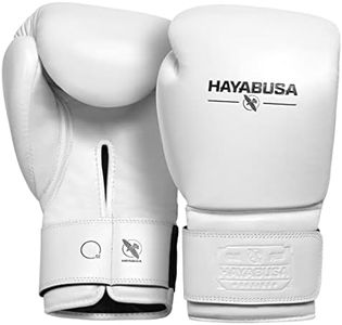 Hayabusa Pro Leather Hook and Loop Boxing Gloves for Men and Women - White, 12oz