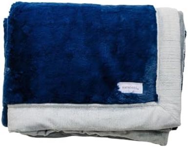 SARANONI Super Soft Comfy Lush 60" x 40" Blanket for Kids and Teens (Navy/Gray)