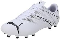 PUMA Men's Attacanto Fg/AG Football Boots, Puma White Puma Black, 10.5 US