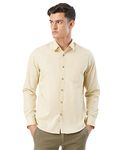 FYLTR Men's Solid Regular Fit Shirt (FYLSS23MS-011_Golden Mirage M)