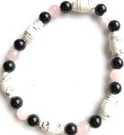 AA Big Book Bracelet Pink & Black Beads Made From Real Pages From The Big Book, Glass